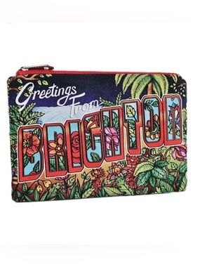 NEW Brighton Multicolor "Greetings From BRIGHTON" Zip Makeup Accessory Pouch